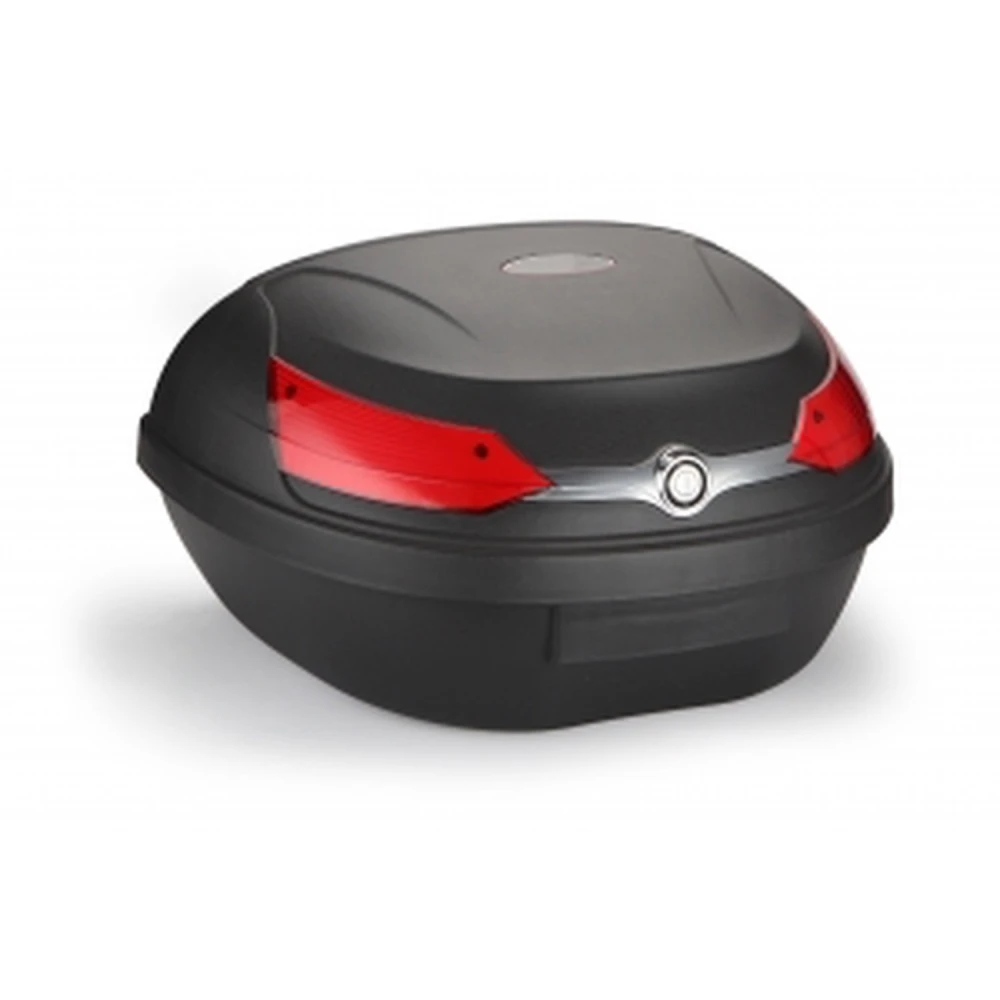 08018 Schwarz Universal Motorrad-Topcase Scooter Koffer XXL 46 L für 2 Helme