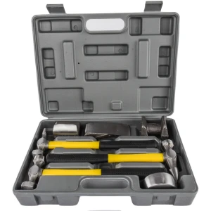 7-tlg. Karosseriehammer- und Amboss-Set mit Fiberglasgriff