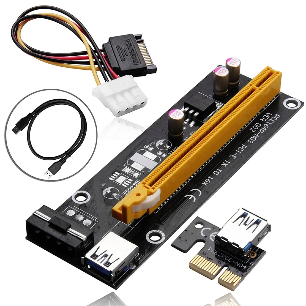 PCI-E 1x auf 16x Mining-Adapter mit USB 3.0 - Satkit