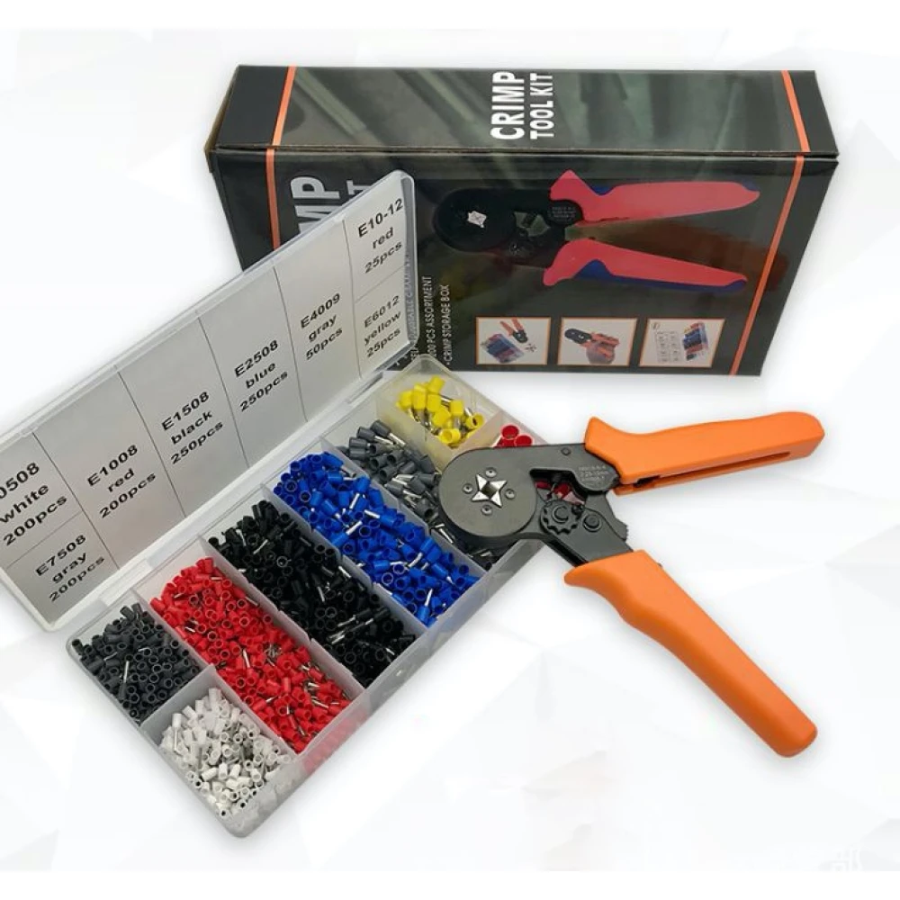 Crimpzange mit Aderendhülsen 0.25-10 mm² - 1200-teiliges Set