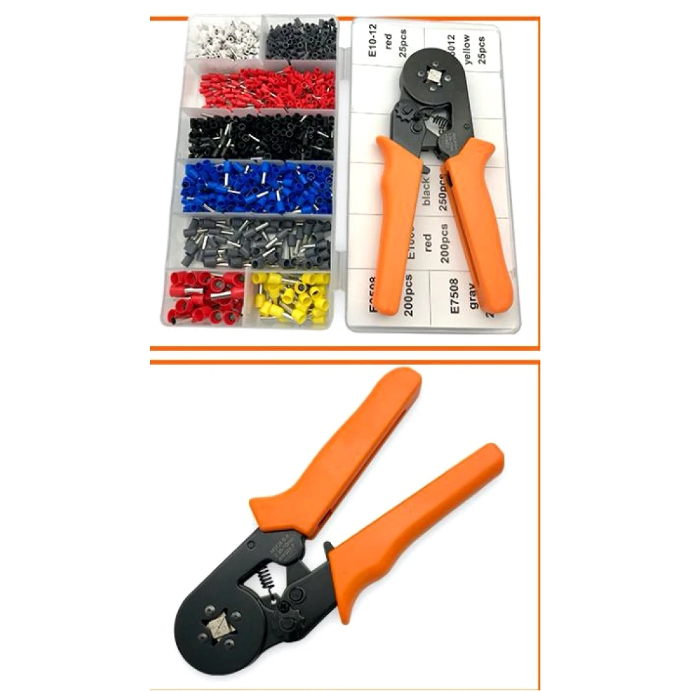 Crimpzange mit Aderendhülsen 0.25-10 mm² - 1200-teiliges Set