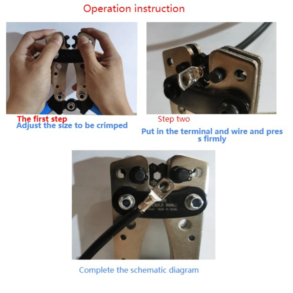 Crimpzange 6-50mm² mit rutschfesten Griffen und verstellbarer Drehung