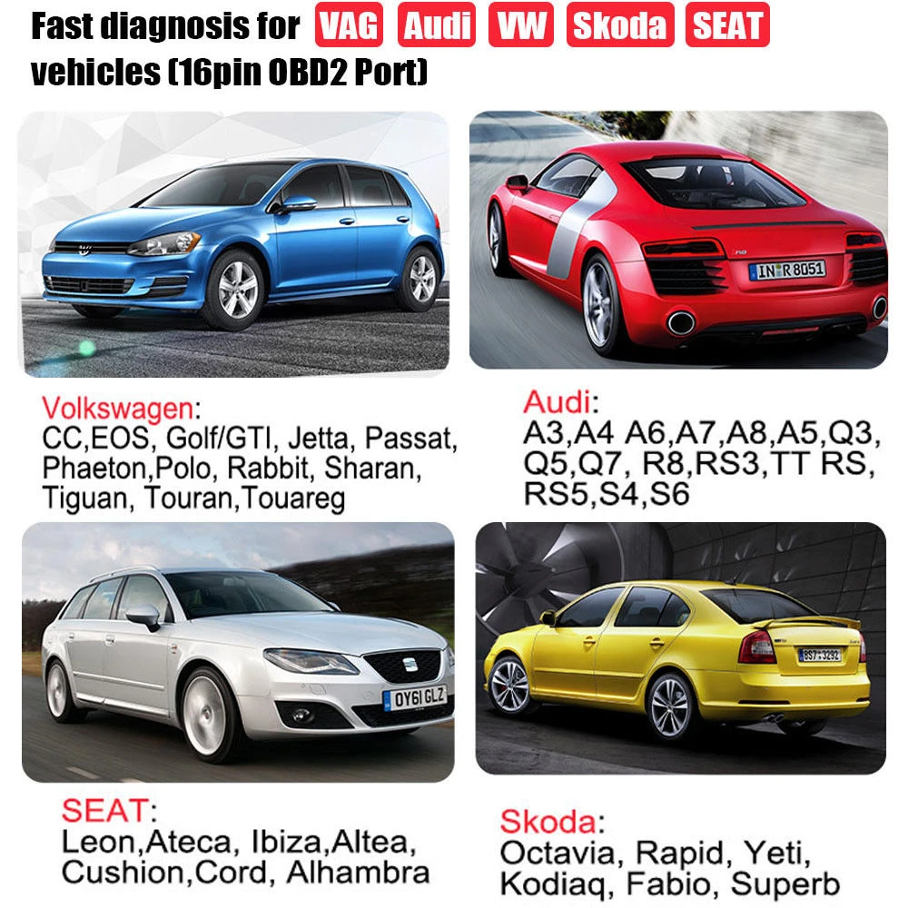 Ancel VD500 OBD2 für VW, Audi, Seat und Skoda – Fehlercode-Leser