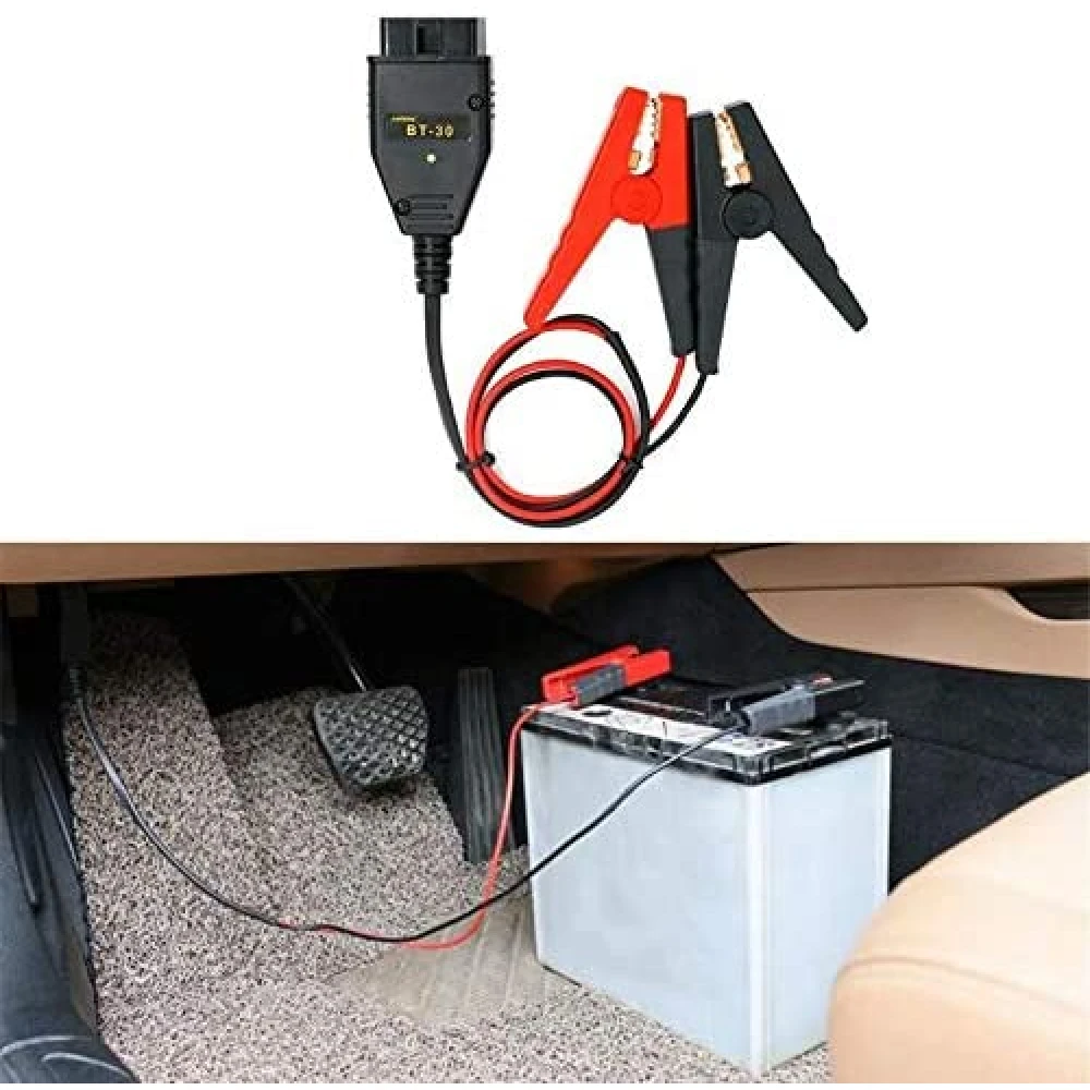 Cable conector OBD2 para coche AUTOOL BT-30 en color negro y rojo