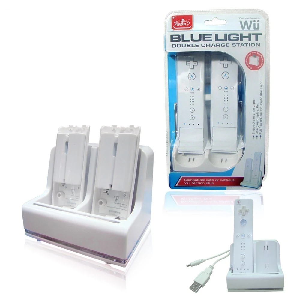 Wii Remote Ladestation für 2 Controller mit Akku und Dual-Station