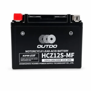 OUTDO Motorradbatterie AGM 12V 11.2Ah OUTDO HCZ12S-MF - Kompatibel Yuasa YTZ12S(-BS) / GTZ12S / ETZ12S