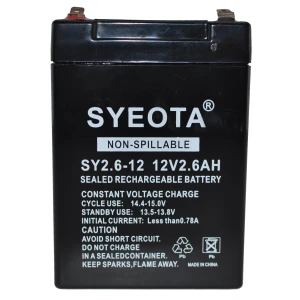 12V 2.6Ah Bleiakku SY2.6-12 für Alarmanlagen, Waagen und Spielzeug