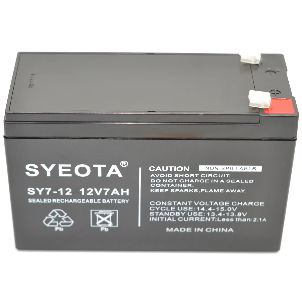12V 7Ah Bleiakku wiederaufladbar SY7-12 für Alarmanlagen, USV und mehr