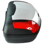Motorradkoffer 46 Liter universal silber - XXL Topcase mit Schloss
