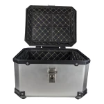 Universales Motorrad-Topcase 45L silber - quadratischer Helmkoffer für 1 Helm