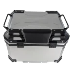 Universales Motorrad-Topcase 45L silber - quadratischer Helmkoffer für 1 Helm