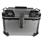 Universales Motorrad-Topcase 45L silber - quadratischer Helmkoffer für 1 Helm
