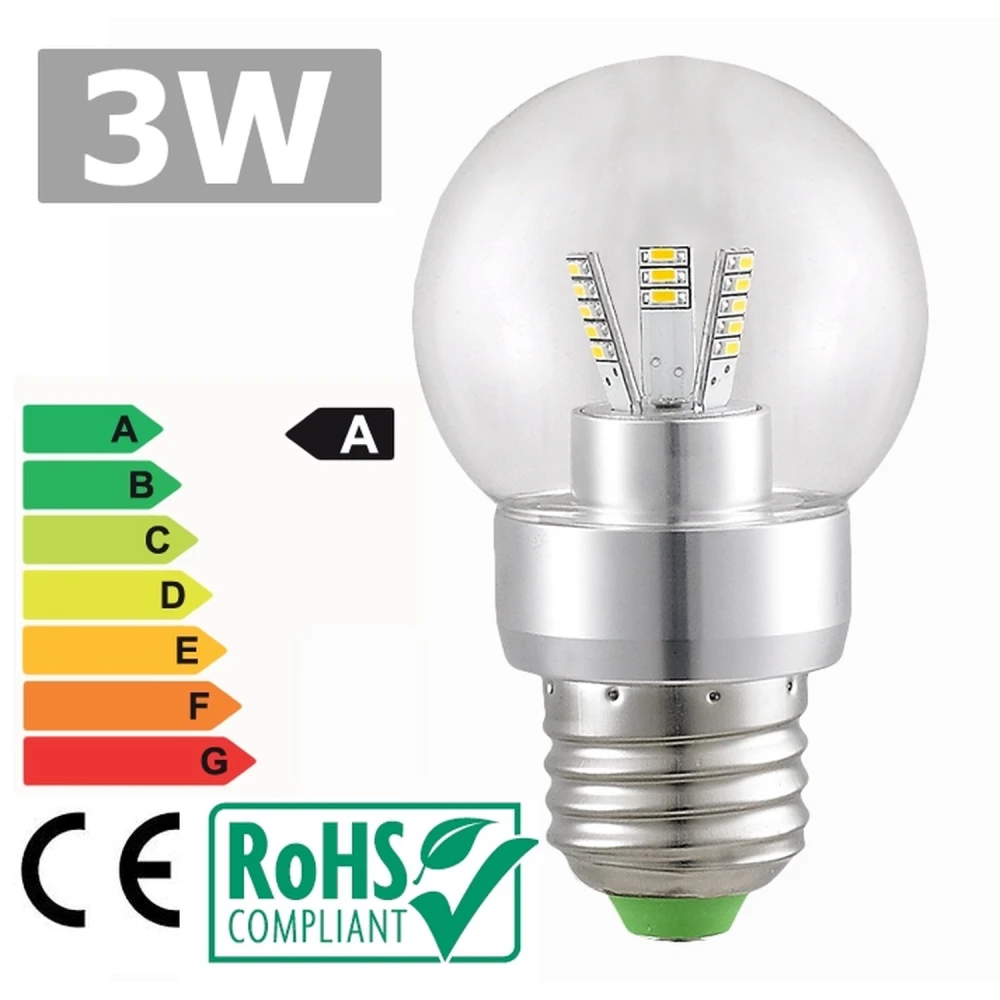 LED-Lampe E27 3W 3300K warmweiß mit 360°-Beleuchtung
