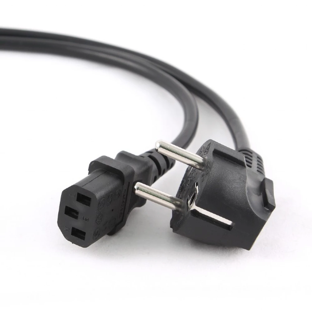 PC-Netzkabel 5 Meter mit Schuko- auf IEC-Winkelstecker für Büro und Zuhause