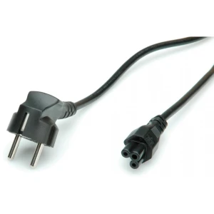 satkit Schuko-Netzkabel 1,8 m C5 für Laptop mit 90°-Stecker und geradem Anschluss