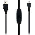 USB-A-auf-Micro-USB-Kabel mit Schalter für Raspberry Pi 1m Schwarz