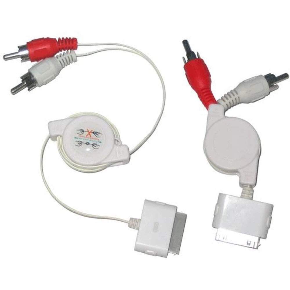 Stereo-Anschlusskabel für iPod, iPhone, iPad ausziehbar, kompatibel mit Dock Connector