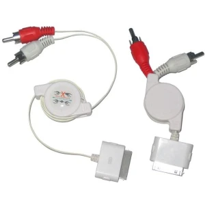 Stereo-Anschlusskabel für iPod, iPhone, iPad ausziehbar, kompatibel mit Dock Connector