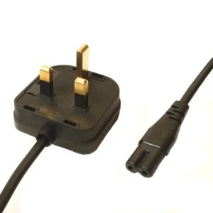 C5 Cloverleaf auf UK Netzkabel mit Sicherungsstecker und Erdung