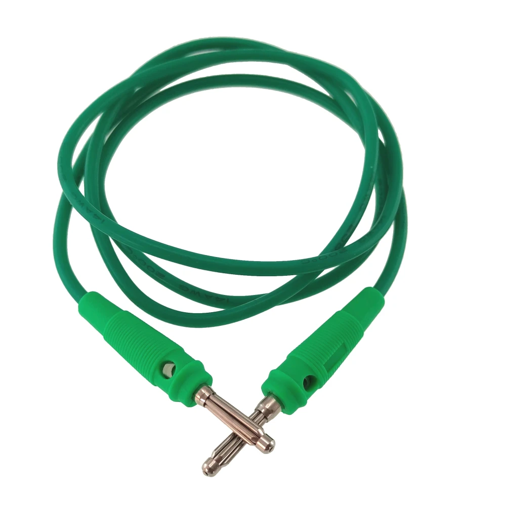 Banana-Prüfkabel Stecker-Stecker 4mm 1m grün 14AWG aus flexiblem Silikon