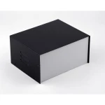 Vista lateral de caja metálica para proyectos 180x145x90mm con patas de goma