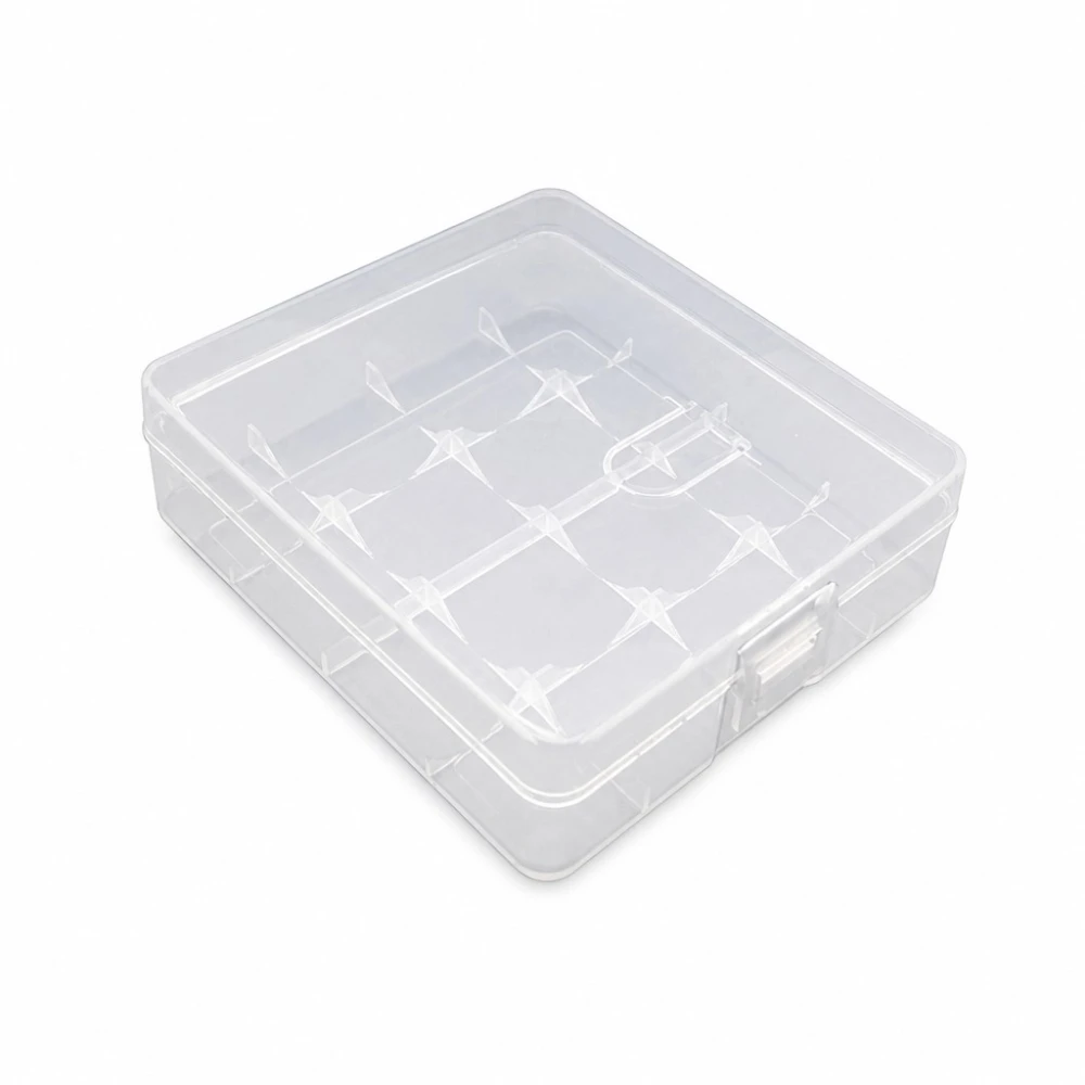 Batteriehalter-Box 4× 18650 Transparenter Kunststoff Aufbewahrung Schutz