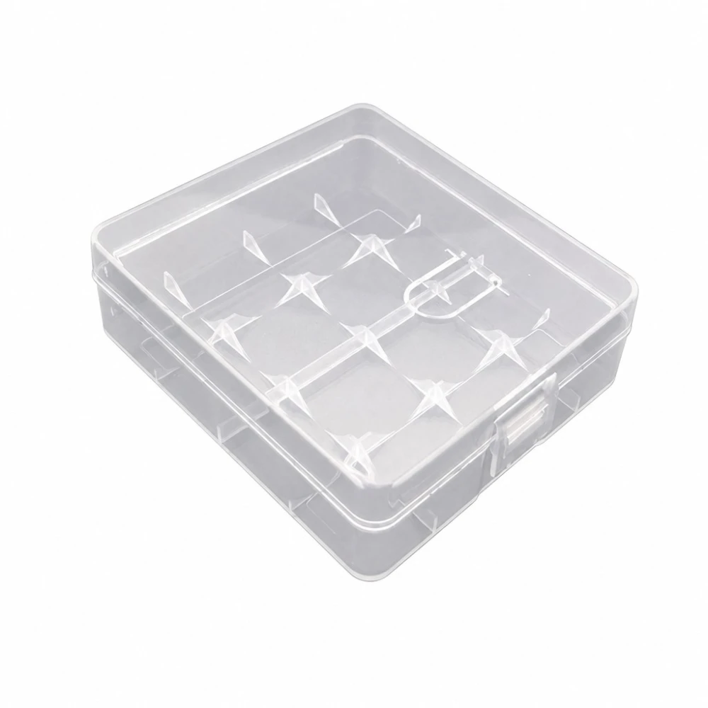 Batteriehalter-Box 4× 18650 Transparenter Kunststoff Aufbewahrung Schutz