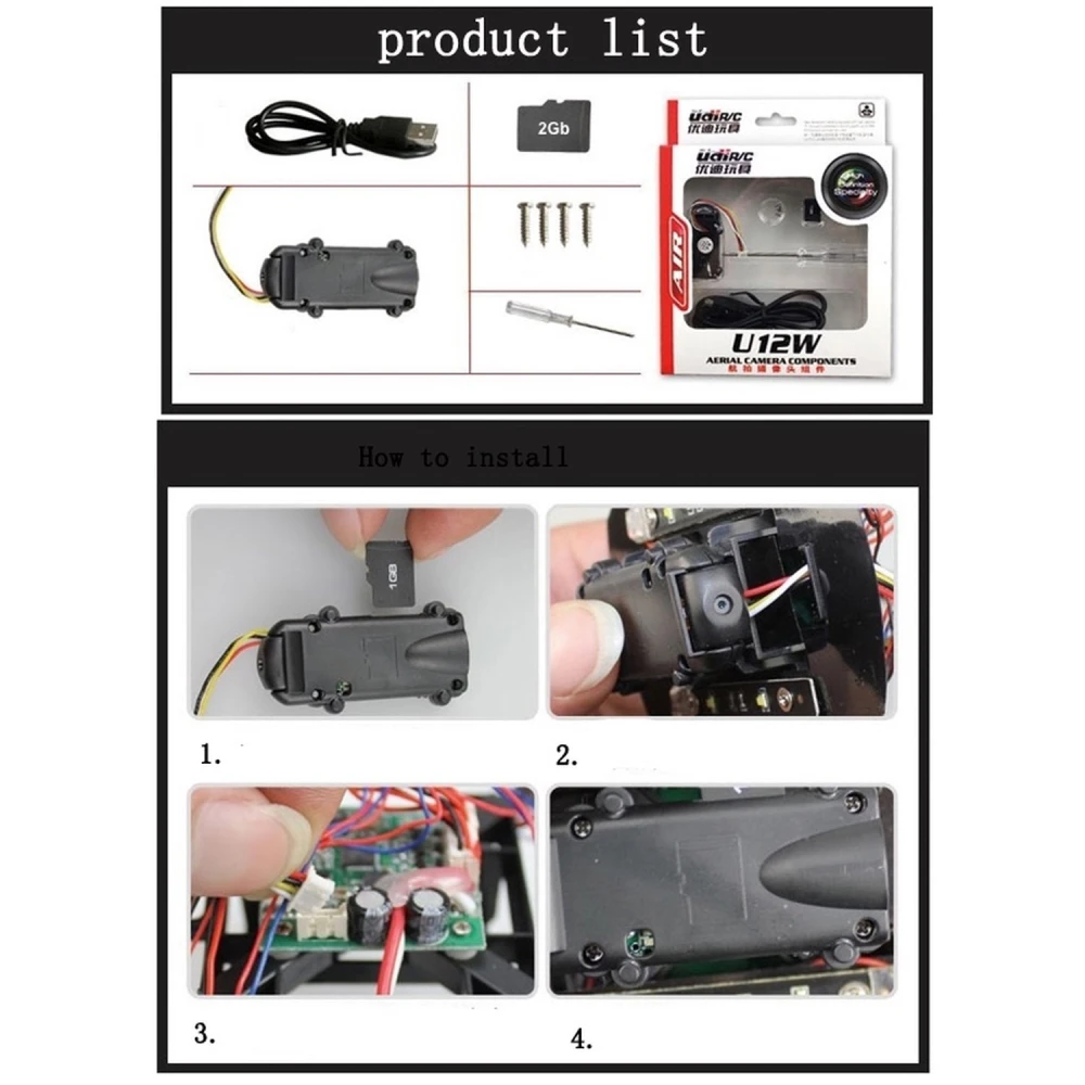 HD-Kamera für Quadcopter U12W kompatibel mit U818A und U829A