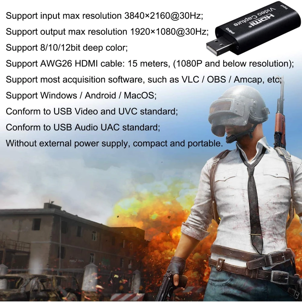 HDMI-USB Video Capture Card 1080P für Streaming, Gaming und Videokonferenzen