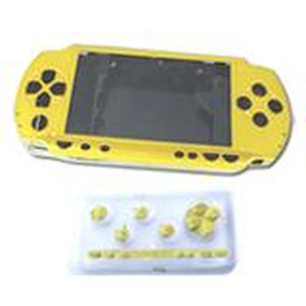 PSP Gehäuse komplett gelb mit Tasten für Reparatur