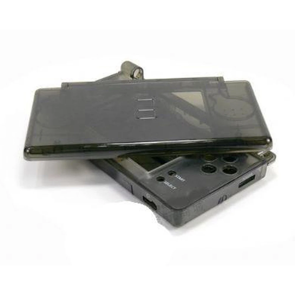 Nintendo DS Lite Ersatzgehäuse schwarz transparent mit Tasten und Schrauben