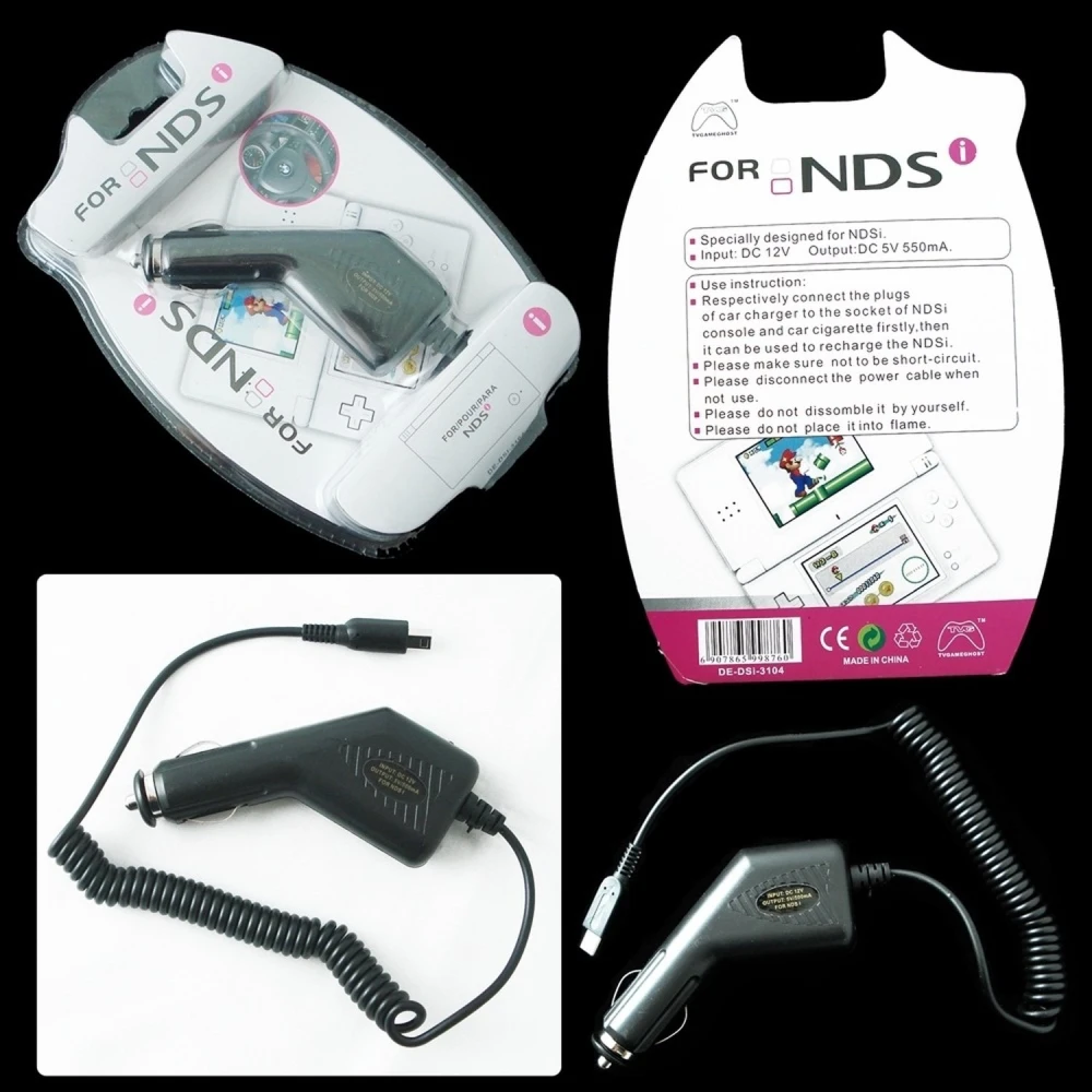 Nintendo DSi Auto-Ladegerät kompatibel mit DSi XL und 3DS