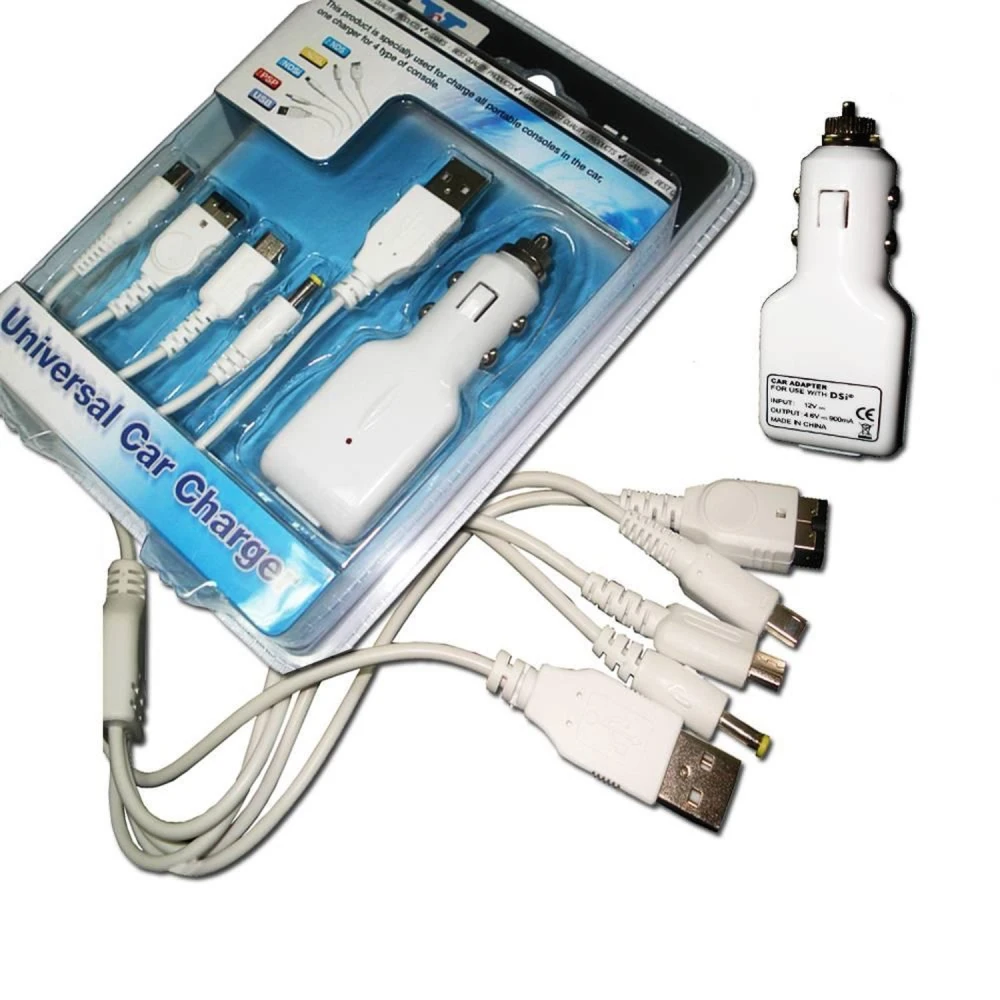 Cargador coche universal compatible con consolas portátiles Nintendo y PSP