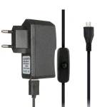 Micro-USB-Netzteil für Raspberry Pi 3 mit Kabel und Schalter 5V 2.5A