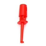 Prüfkabel-Anschlussclip 4cm rot mit einfachem Haken