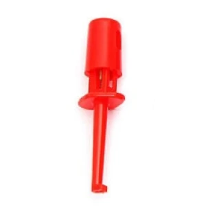Prüfkabel-Anschlussclip 4cm rot mit einfachem Haken