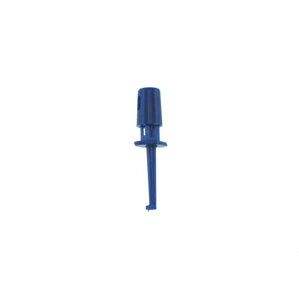 Clip de conexión de cable para sonda de prueba con ganchos simples 4cm azul detalle del gancho
