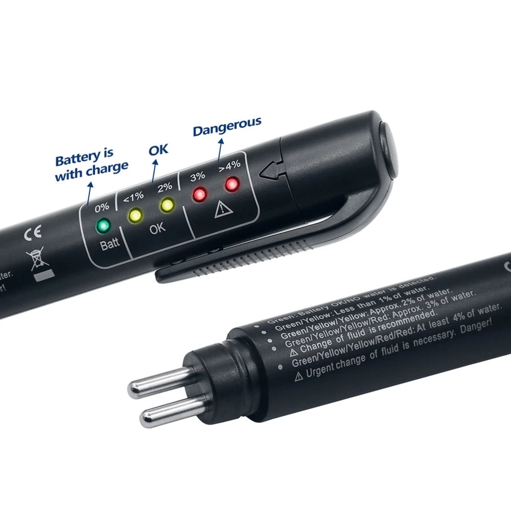 Bremsflüssigkeitstester mit 5 LED für DOT3, DOT4 und DOT5