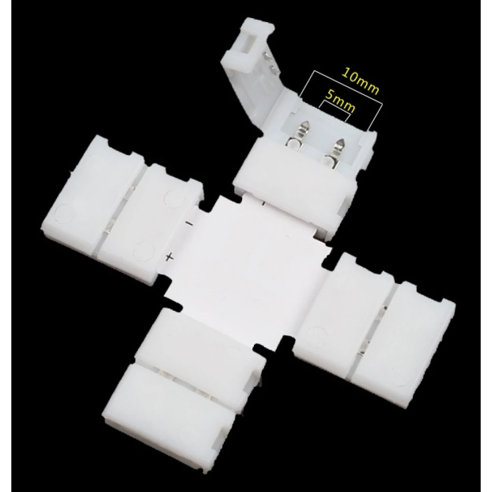 LED-Clipverbinder X-Form 10mm 2 Pin 5050 RGB für LED-Streifen