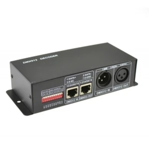 DMX512-Controller für RGB-LED-Streifen 12/24VDC mit 3 Kanälen
