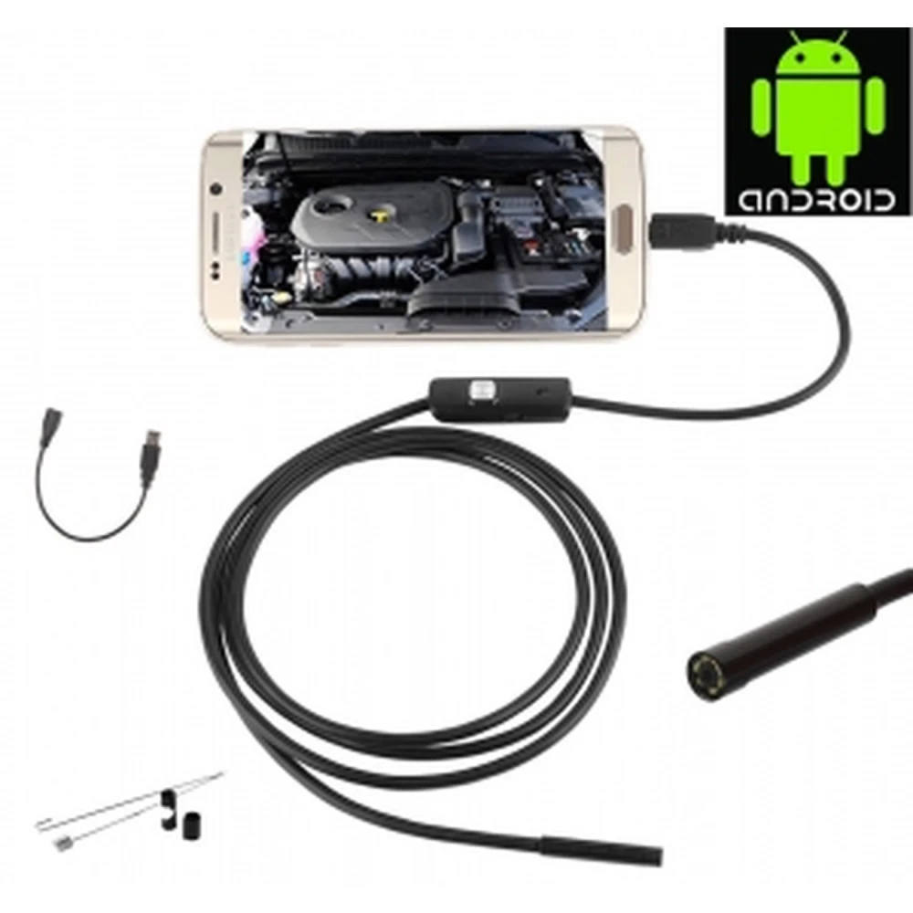 USB-Endoskop für Android 1 m mit 5,5 mm Linse und dimmbarer LED