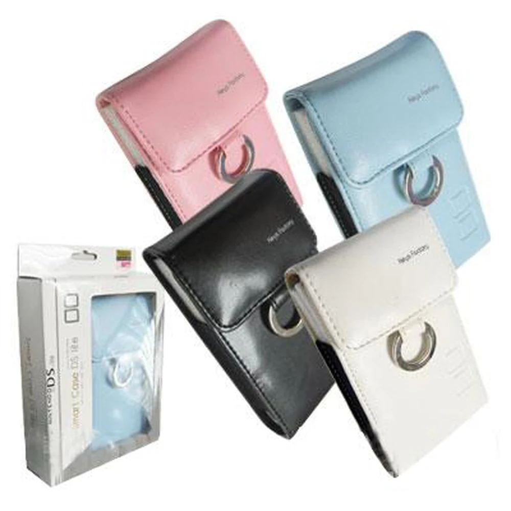 NDS Lite Lederhülle in Marineblau - Smart Case DS Lite Tasche mit Ring
