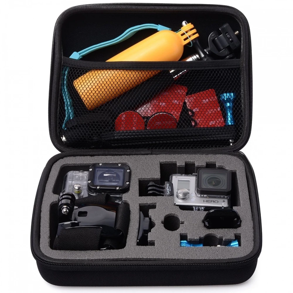 Maletín compacto para cámara GoPro Hero 3 y accesorios en color negro