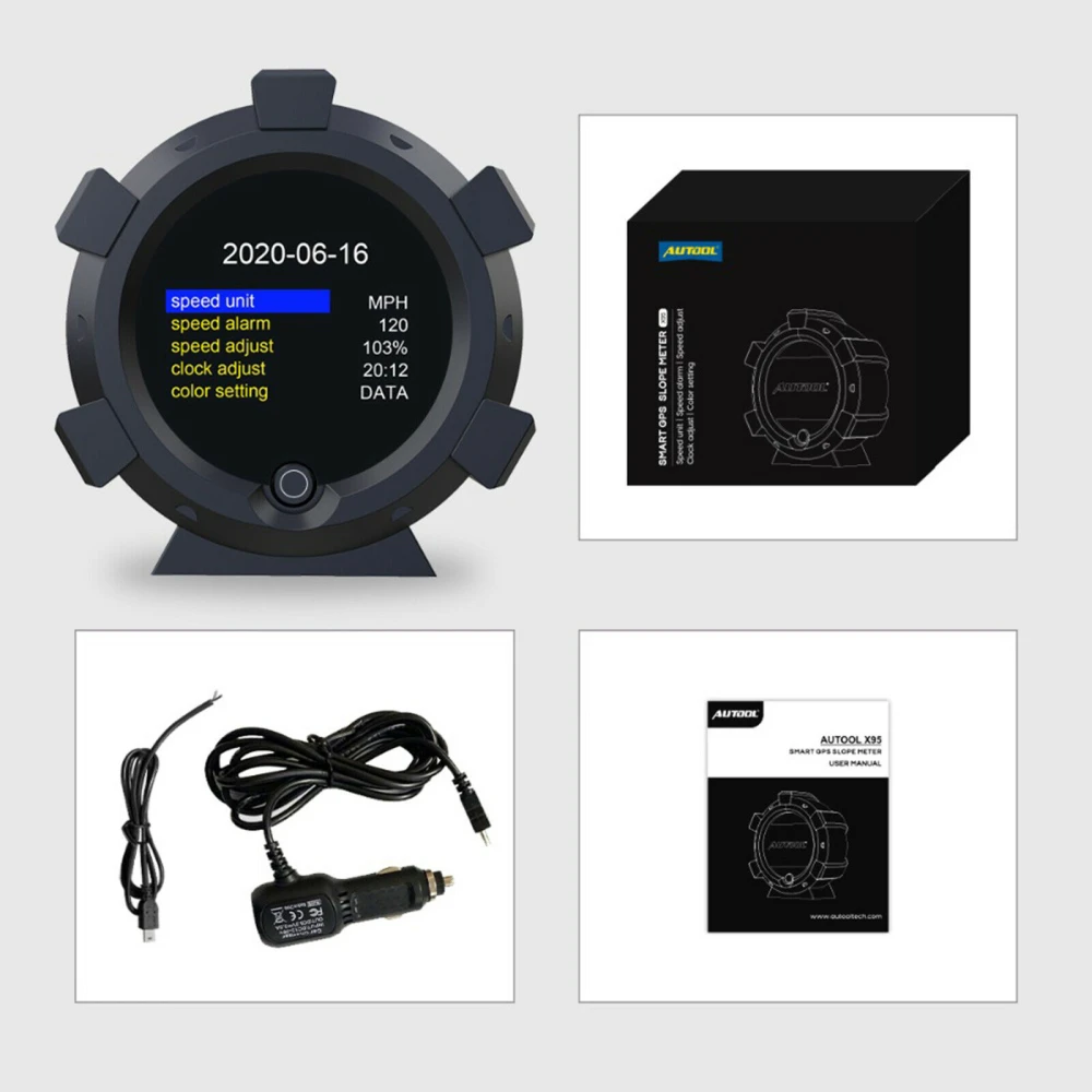 Autool X95 Multifunktions-Inklinometer mit Multiachs-Gyroskop und GPS
