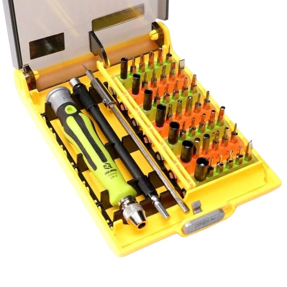 45-in-1 Präzisions-Werkzeugset mit ergonomischem Griff und Stahl-Bits