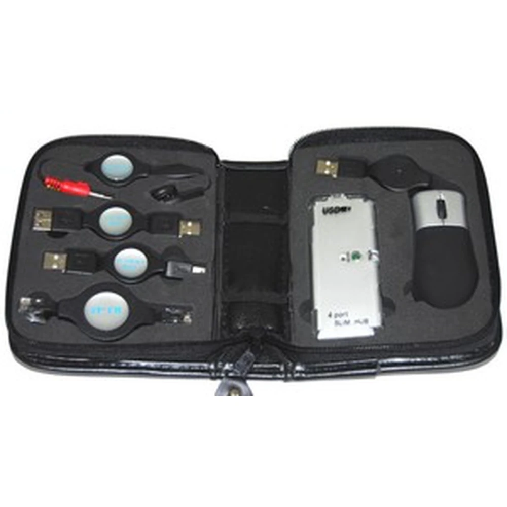 USB-Reise-Set mit Maus und 4-Port-USB-Hub für Laptop