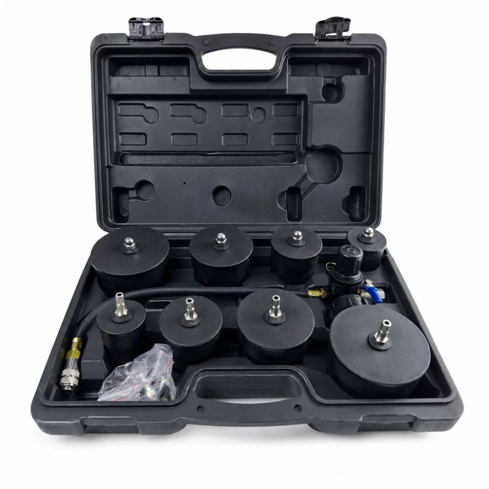 Turbolader-Leckprüfer-Set 9-teilig mit Manometer Turbo-Drucktest