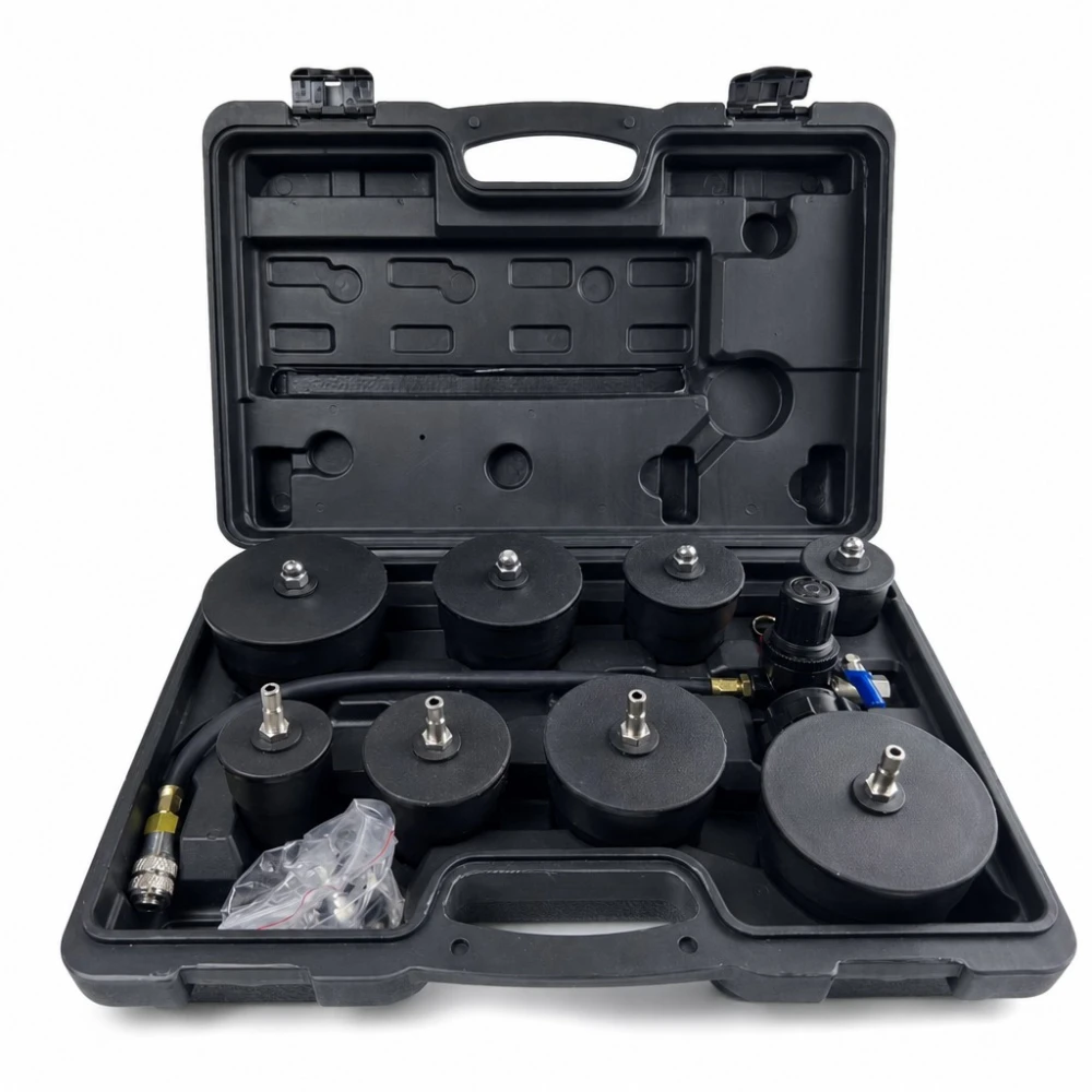 Turbolader-Leckprüfer-Set 9-teilig mit Manometer Turbo-Drucktest