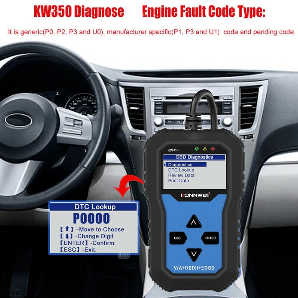 Konnwei KW350 Diagnosegerät für das komplette System für VW Audi Seat Skoda