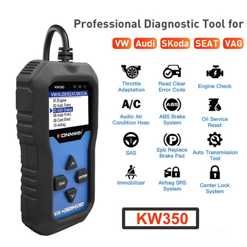 Konnwei KW350 Diagnosegerät für das komplette System für VW Audi Seat Skoda